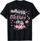 Happy Mother's Day Mommy Women Cute Grandma Floral Mom T-Shirt - T-Shirt | Black