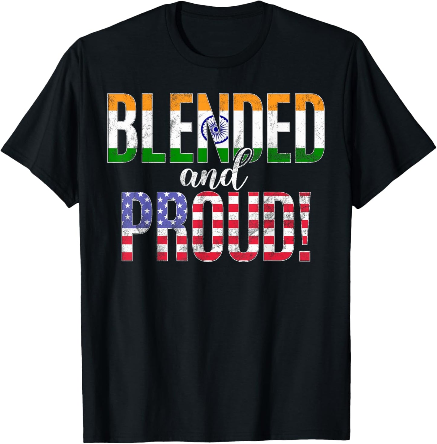 Blended And Proud Nationality Half Indian Half American T-Shirt - T-Shirt | Black