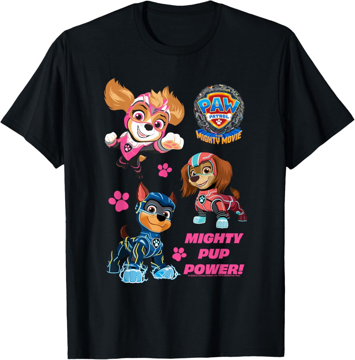 PAW Patrol: The Mighty Movie Mighty Pup Power T-Shirt - T-Shirt | Black