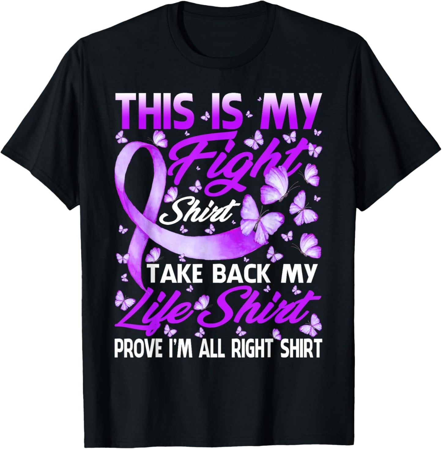 This Is My Fight Shirt Lupus Awareness Butterfly T-Shirt - T-Shirt | Black