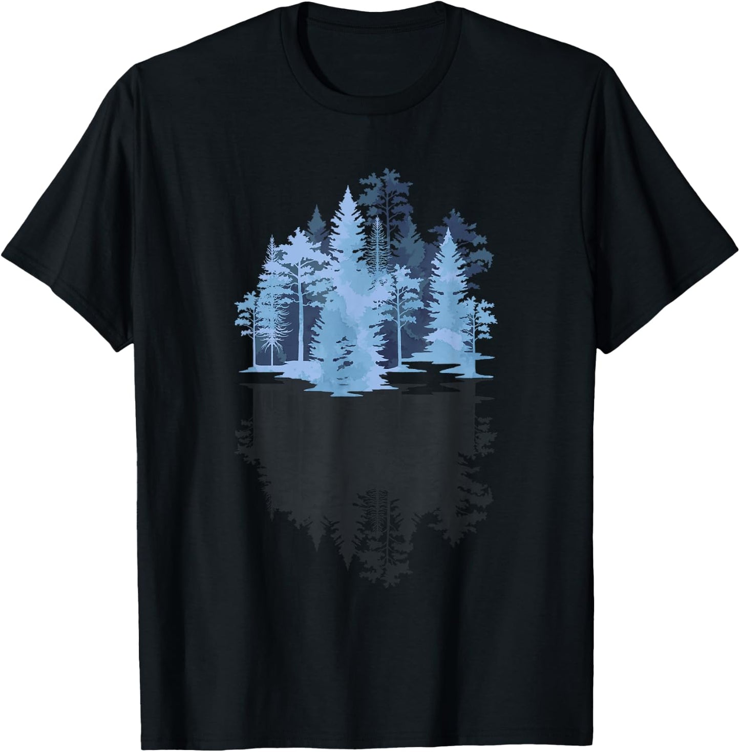 Trees Outdoor Wildlife Nature Reflection Forest T-Shirt - T-Shirt | Black