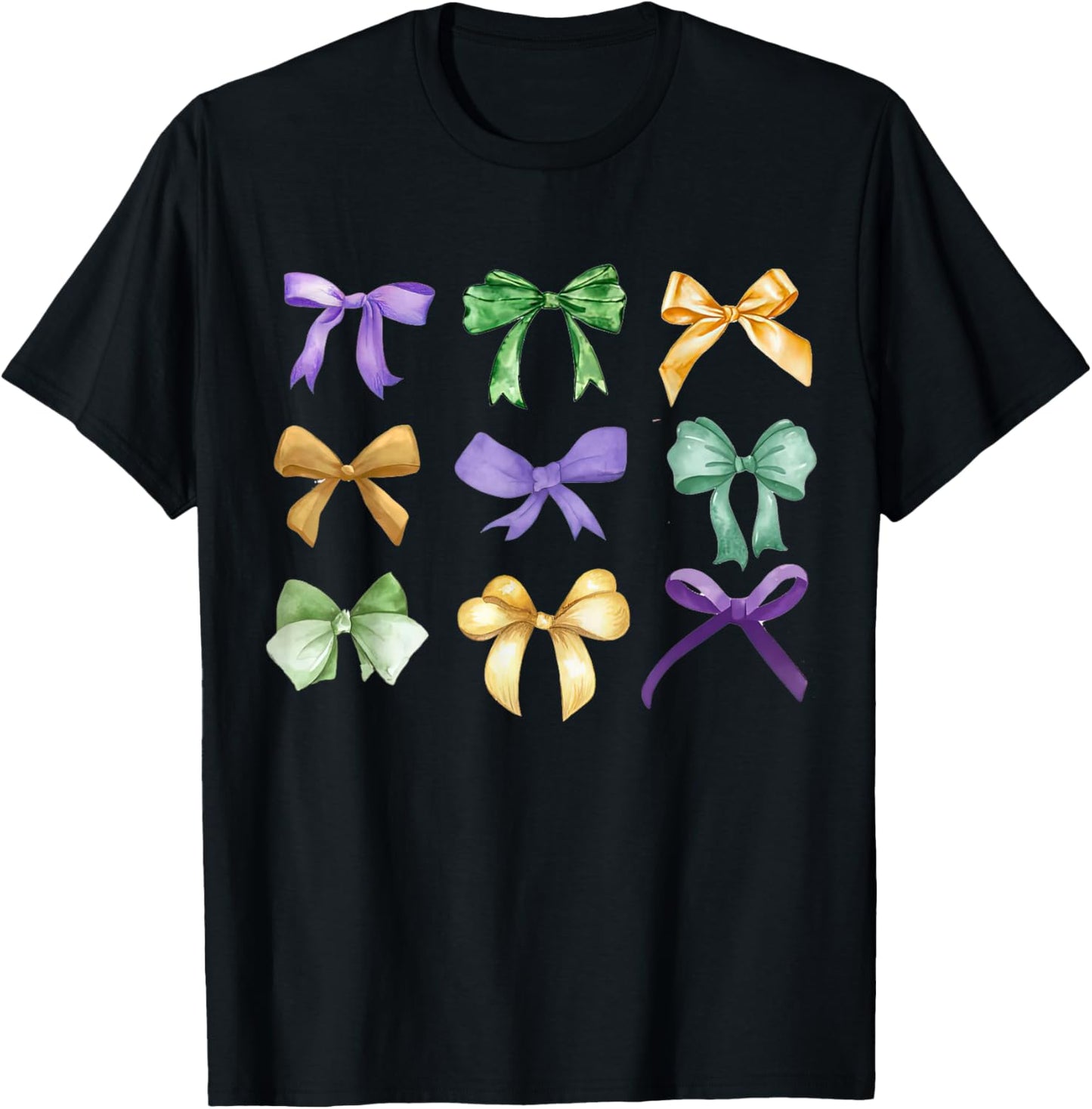 Retro Mardi Gras Coquette Bow Louisiana New Orleans Costume , Black, Short Sleeve, Size S T-Shirt - T-Shirt | Black
