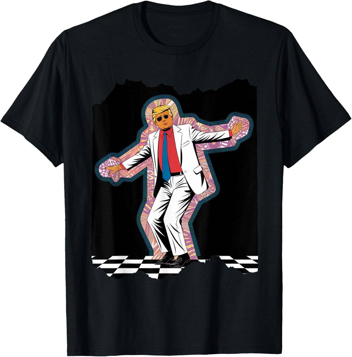 Funny Donald Trump Disco Dancing 60s 70s 80s President T-Shirt - T-Shirt | Black