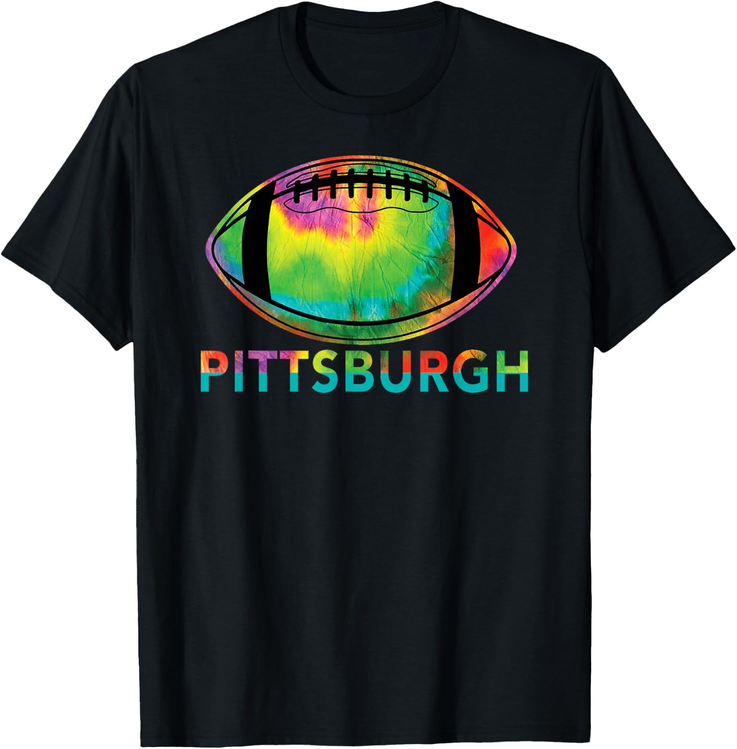 Tie Dye Cool Football Design Apparel Pittsburgh T-Shirt - T-Shirt | Black