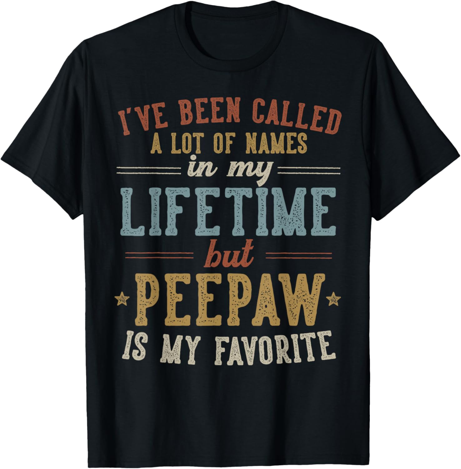 Peepaw Is My Favorite Name - Father's Day Peepaw T-Shirt - T-Shirt | Black