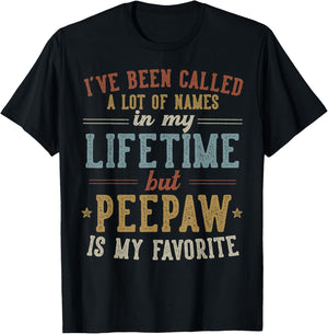 Peepaw Is My Favorite Name - Father's Day Peepaw T-Shirt - T-Shirt | Black