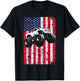 Monster Truck American Flag Racing USA Patriotic T-Shirt - T-Shirt | Black