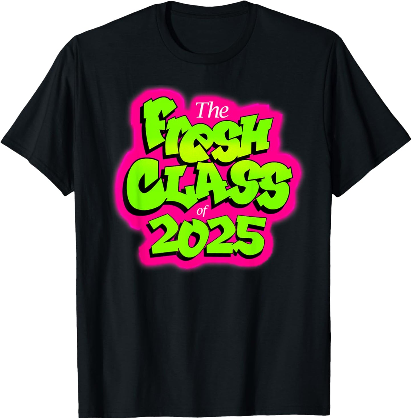 Class of 2025 Senior Fresh 90s TV Style Retro Graduation T-Shirt - T-Shirt | Black