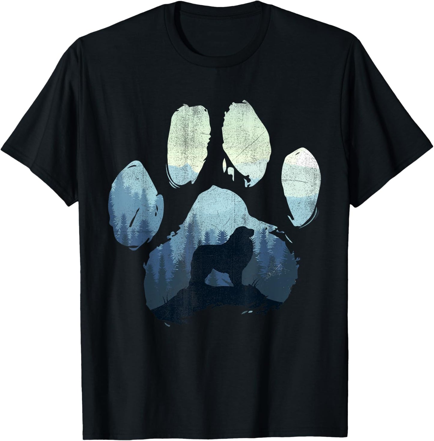 Great Pyrenees Dog Paw Mom Dad Mountains T-Shirt - T-Shirt | Black
