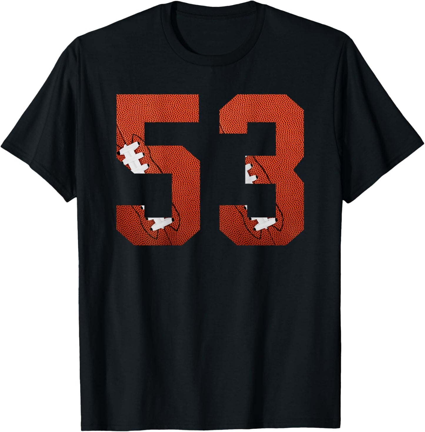 Number 53 BACKSIDE - American Football Jersey Numbered T-Shirt - T-Shirt | Black