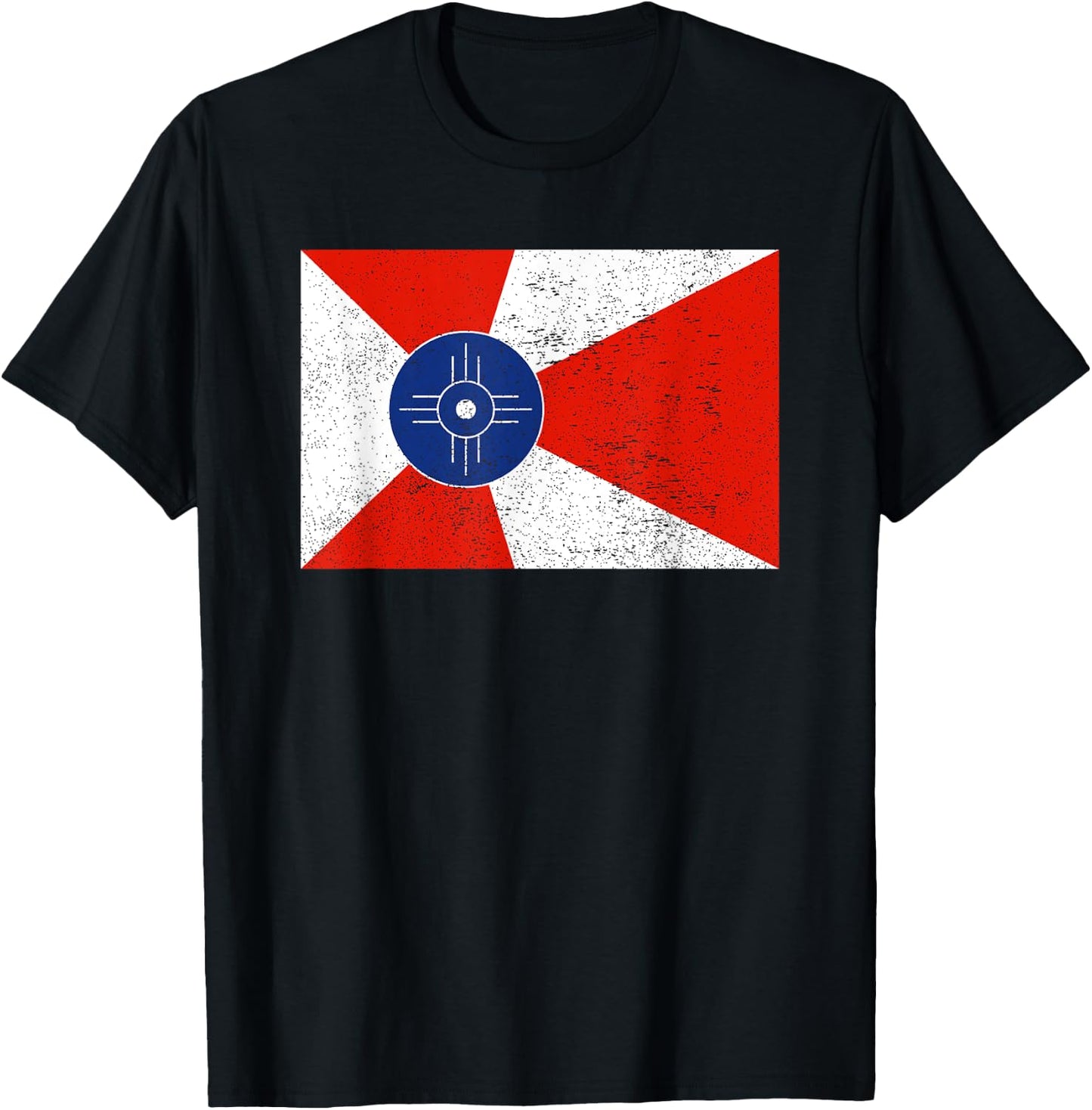 Retro Vintage Distressed Wichita Flag Kansas Home Pride T-Shirt - T-Shirt | Black