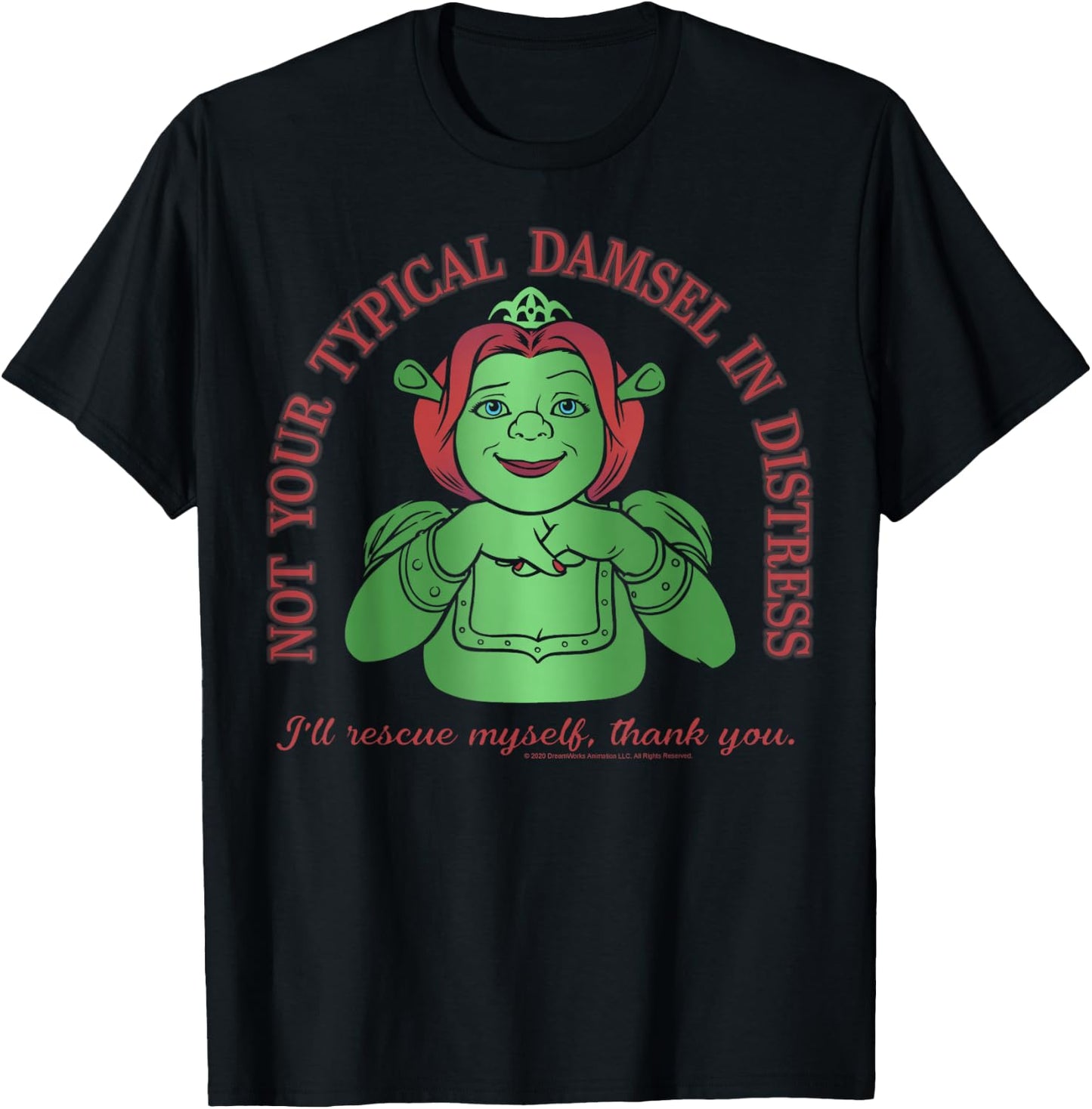 Shrek Fiona Not Your Typical Damsel in Distress T-Shirt - T-Shirt | Black