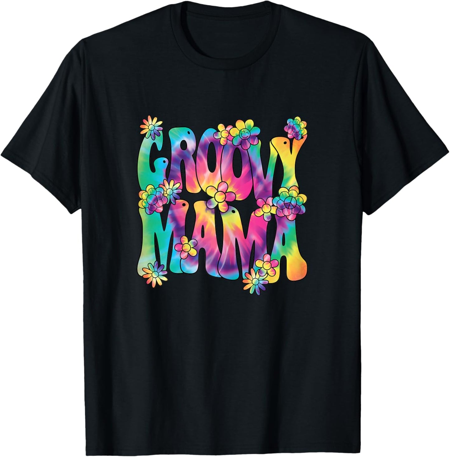 Groovy Mama Mom Hippie 60s 70s Retro Party Outfit Women T-Shirt - T-Shirt | Black