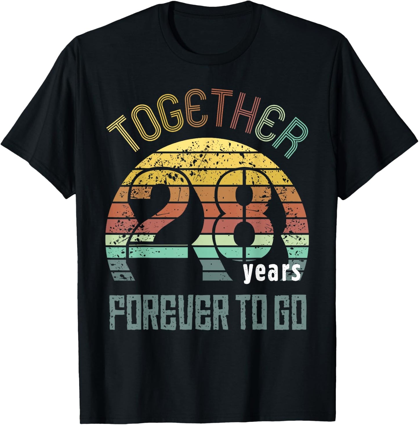 28th Years Wedding Anniversary Gifts For Couples Matching T-Shirt - T-Shirt | Black