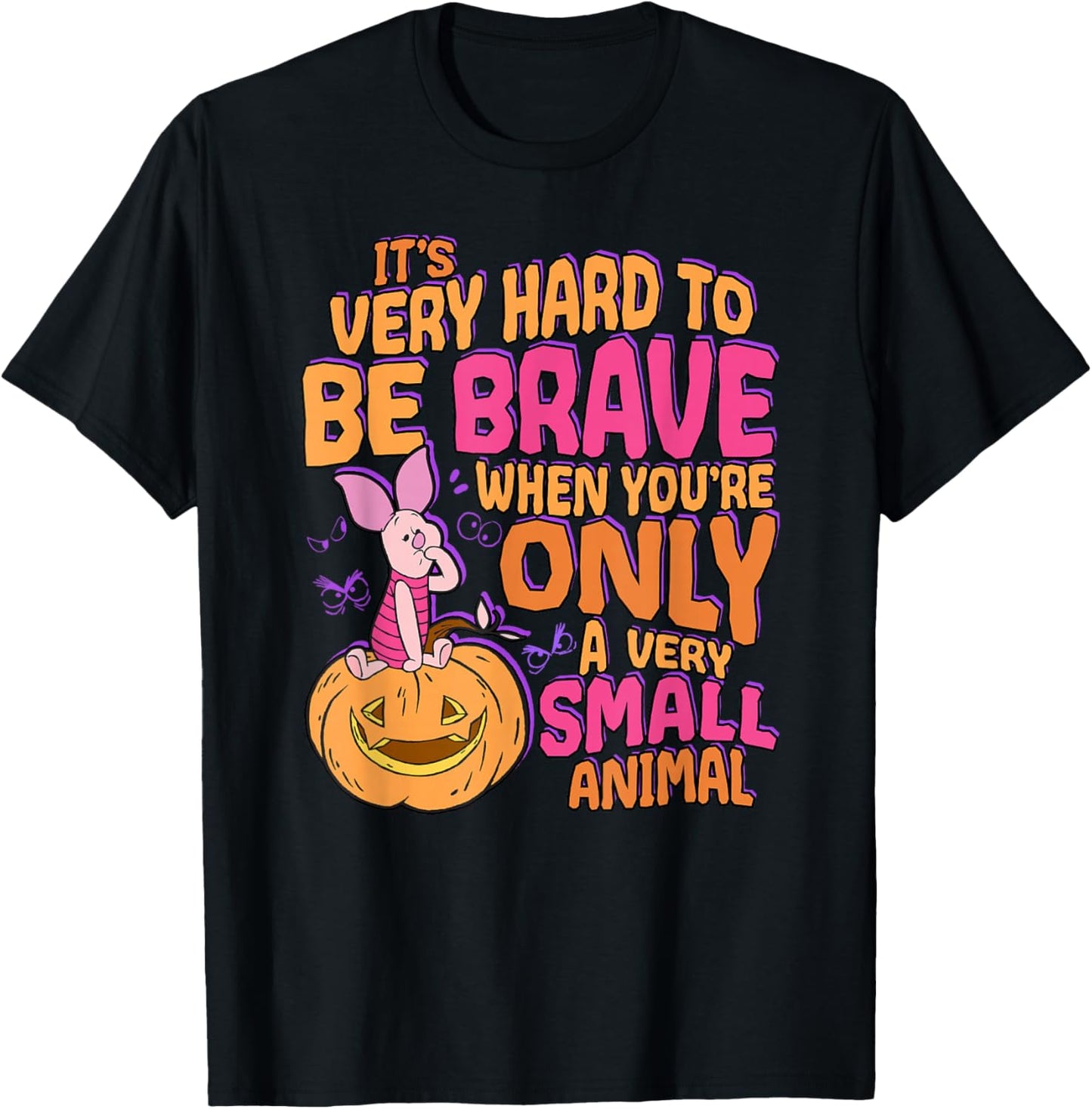 Disney Winnie The Pooh Halloween Piglet Its Hard to Be Brave T-Shirt - T-Shirt | Black
