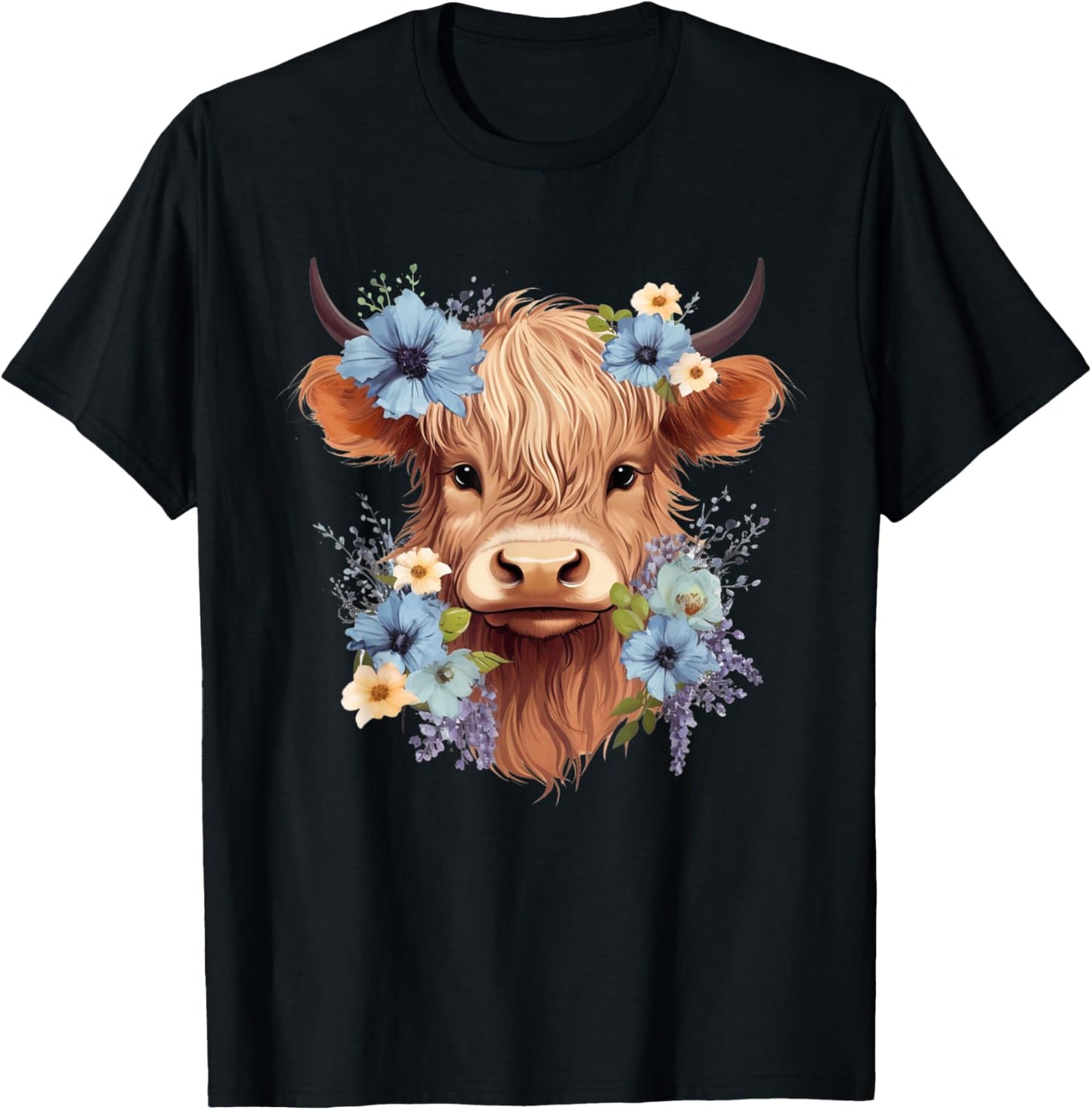 Cow, Scottish Highland Cow, Western Wear, Highland Cow , Small, Black T-Shirt - T-Shirt | Black