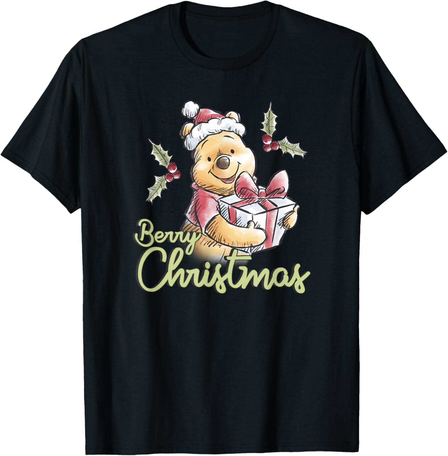 Disney Winnie the Pooh Berry Christmas T-Shirt - T-Shirt | Black