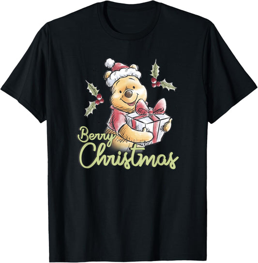 Disney Winnie the Pooh Berry Christmas T-Shirt - T-Shirt | Black