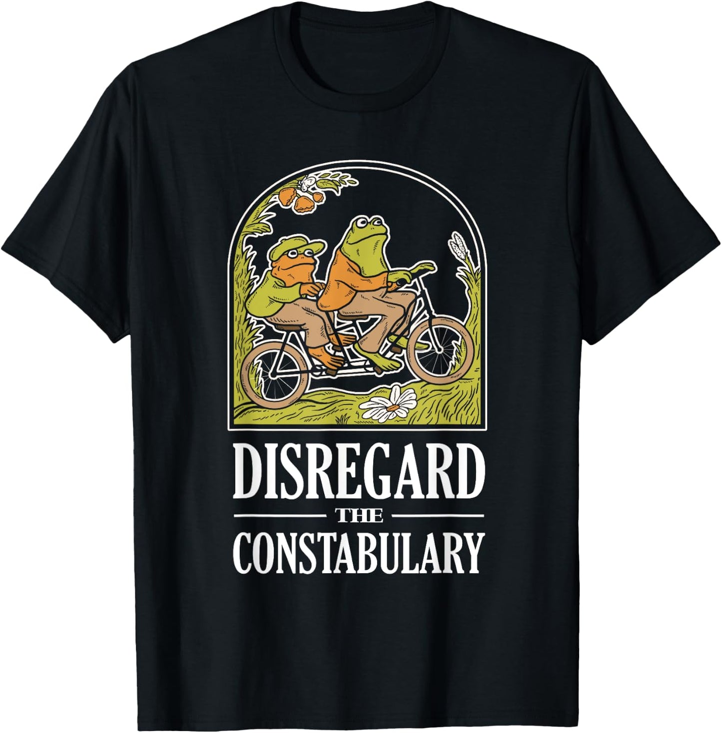 Disregard The Constabulary - Funny Frog Meme Police T-Shirt - T-Shirt | Black