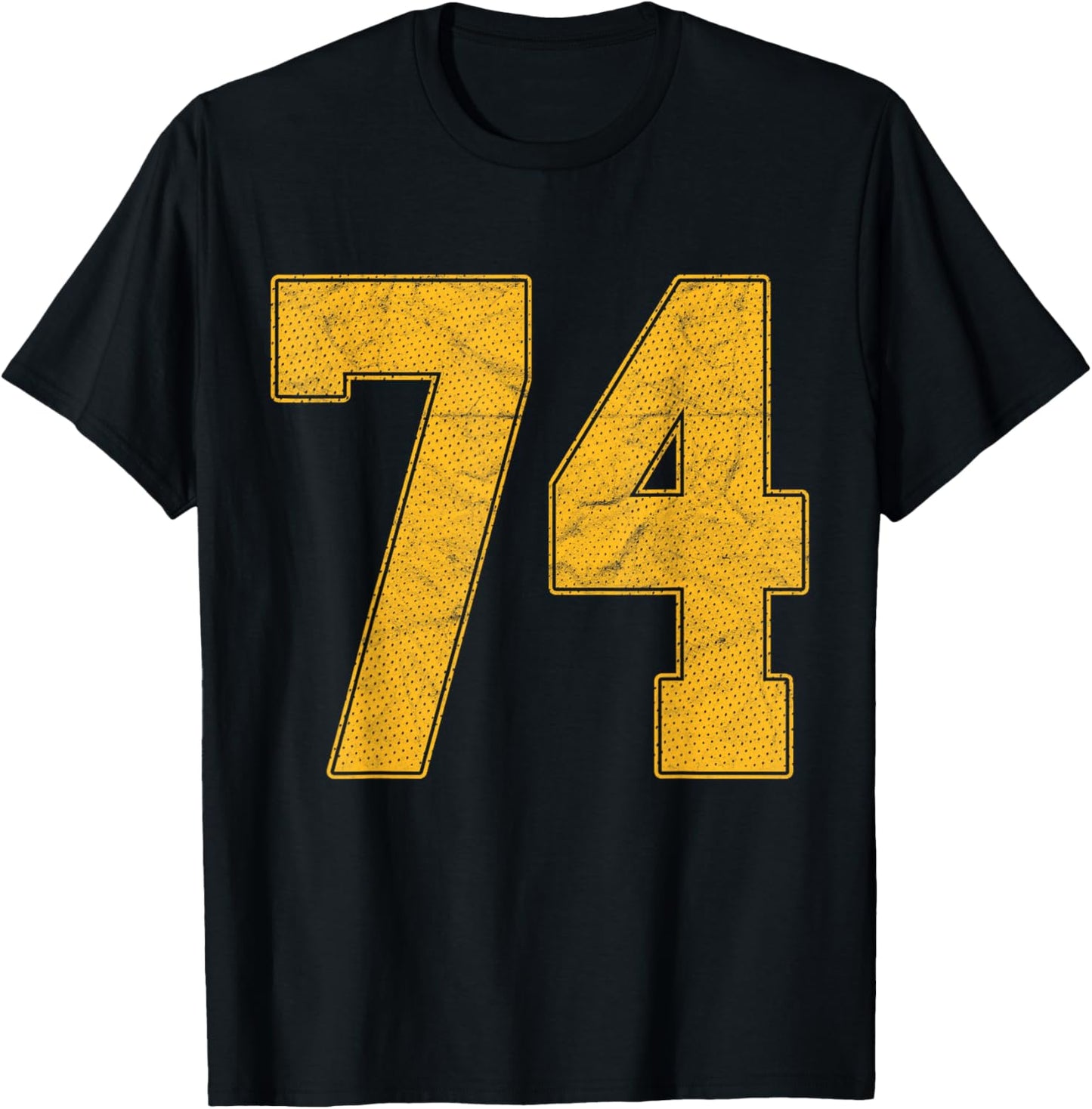Number 74 Numbered Uniform Sports Team Jersey 74th Birthday T-Shirt - T-Shirt | Black