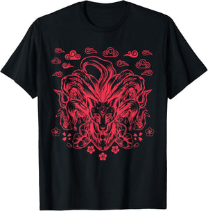 Japanese Anime Nine Tails Fox T-Shirt - T-Shirt | Black