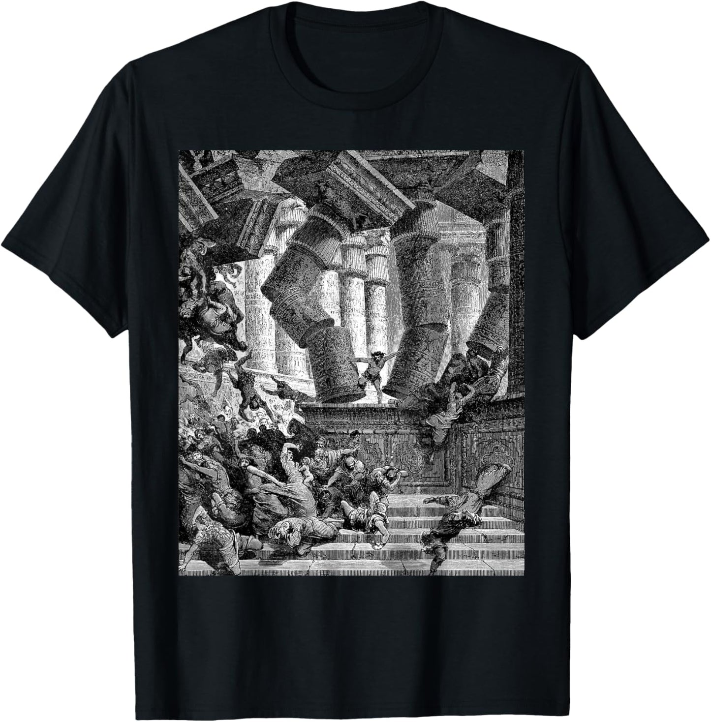 Death of Samson Gustave Dore Biblical Art The Bible Cool T-Shirt - T-Shirt | Black