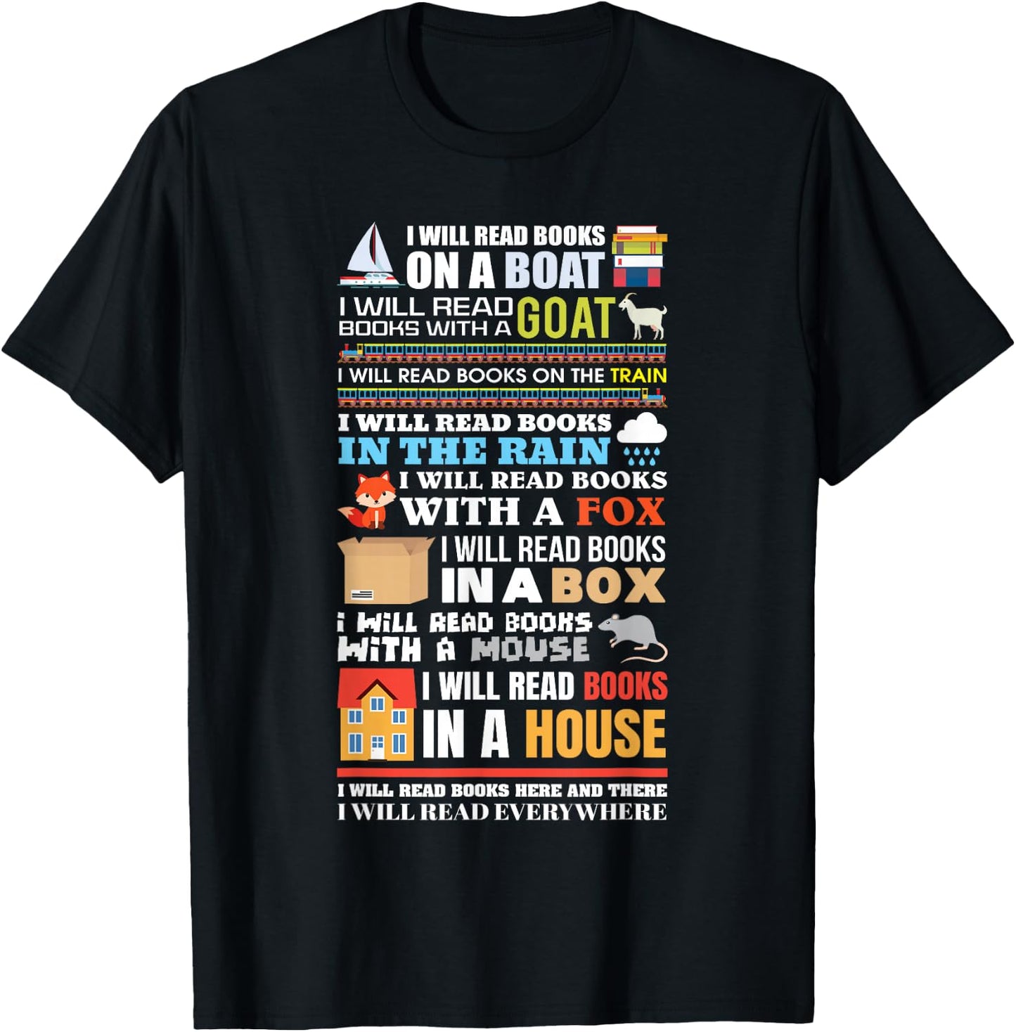 I Will Read Books On a Boat Reading Gift Readers T-Shirt - T-Shirt | Black