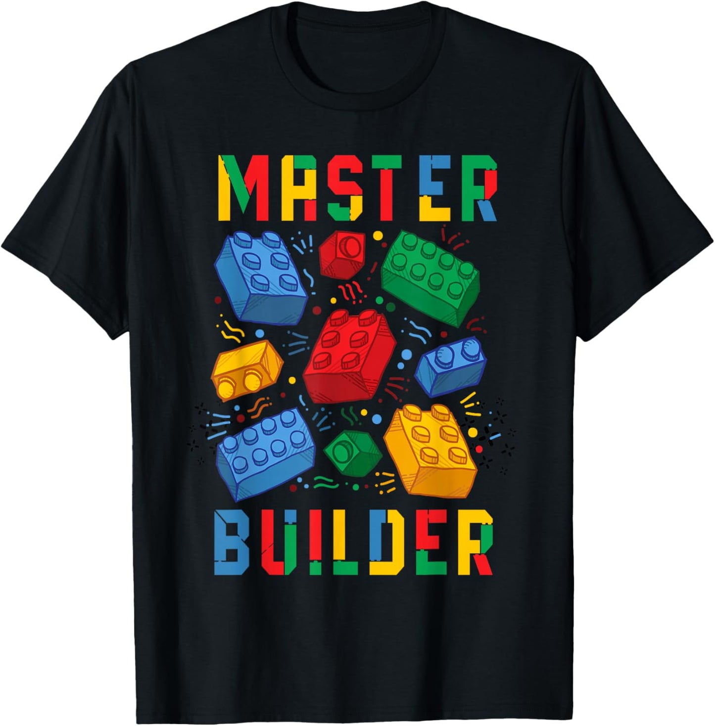 Brick Builder Funny Blocks Building Master Builder T-Shirt - T-Shirt | Black