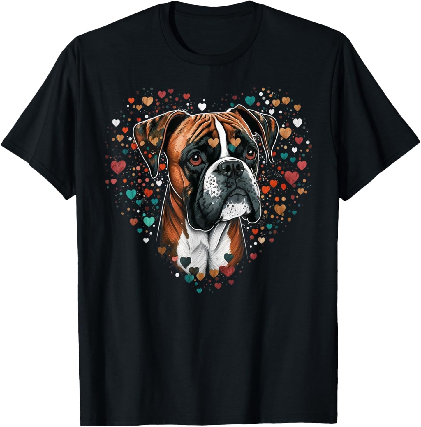 Cute Boxer Dog on Boxer Dog Lover Men Women Kids T-Shirt - T-Shirt | Black