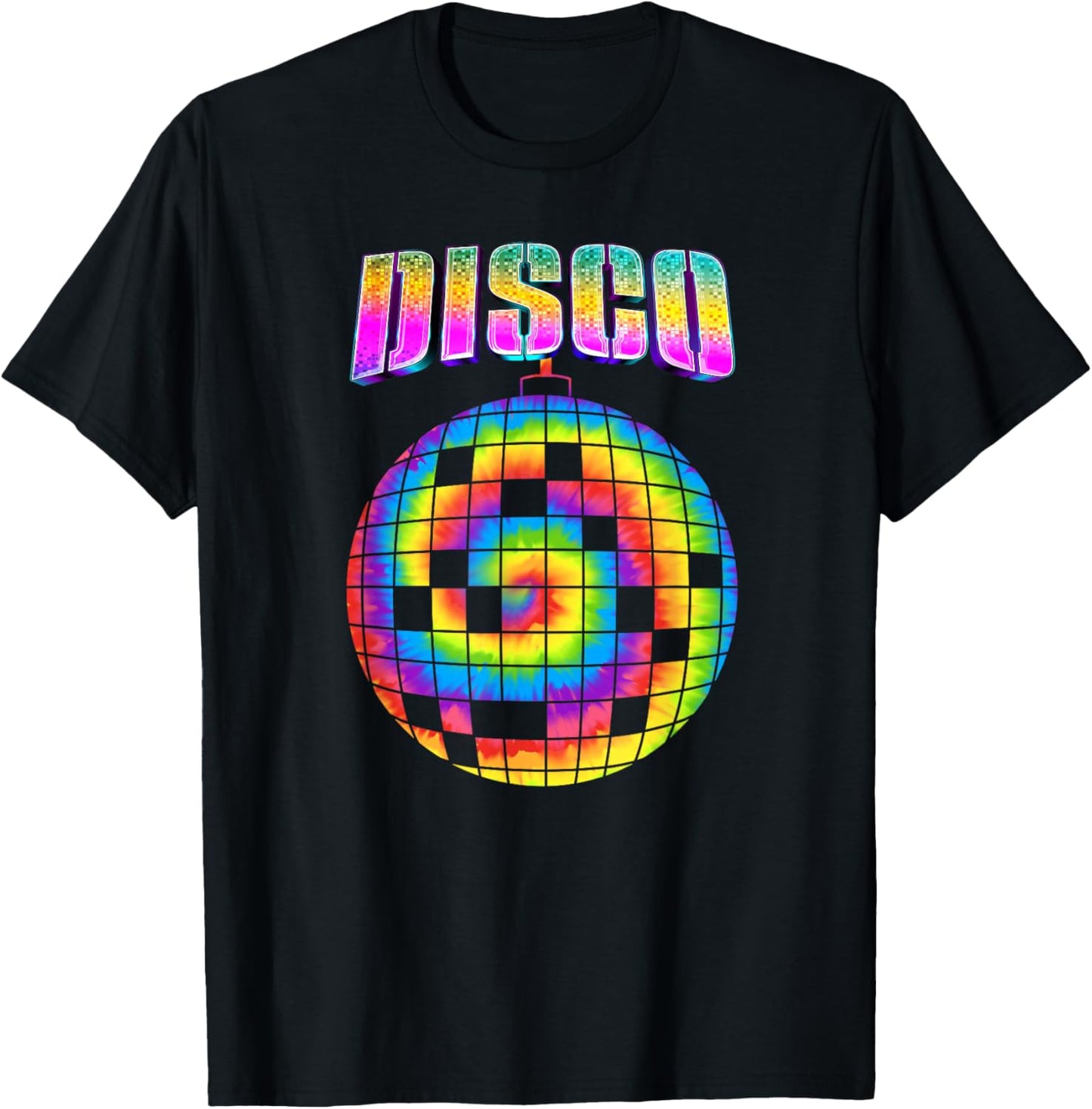 Tie Dye Disco Ball Hippie Gifts Funny Disco Music Lover T-Shirt - T-Shirt | Black