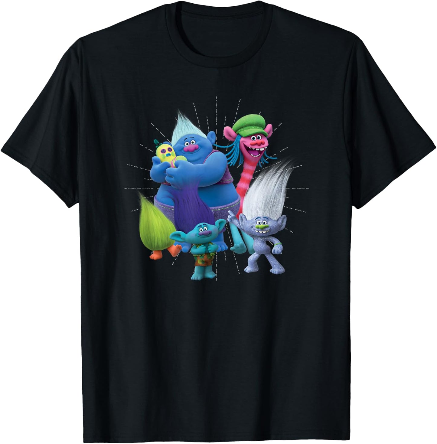 DreamWorks Trolls Happy Group T-Shirt - T-Shirt | Black