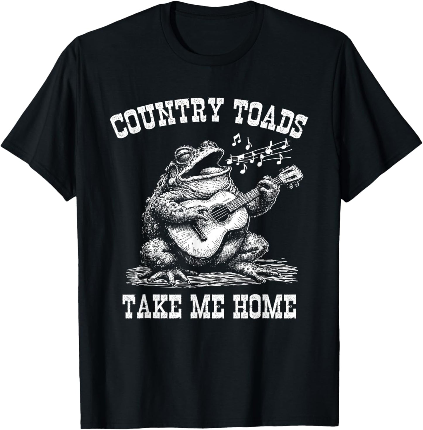 Western Music and Animal Apparel Country Toads Take Me Home Music Festival Singing Toad T-Shirt - T-Shirt | Black
