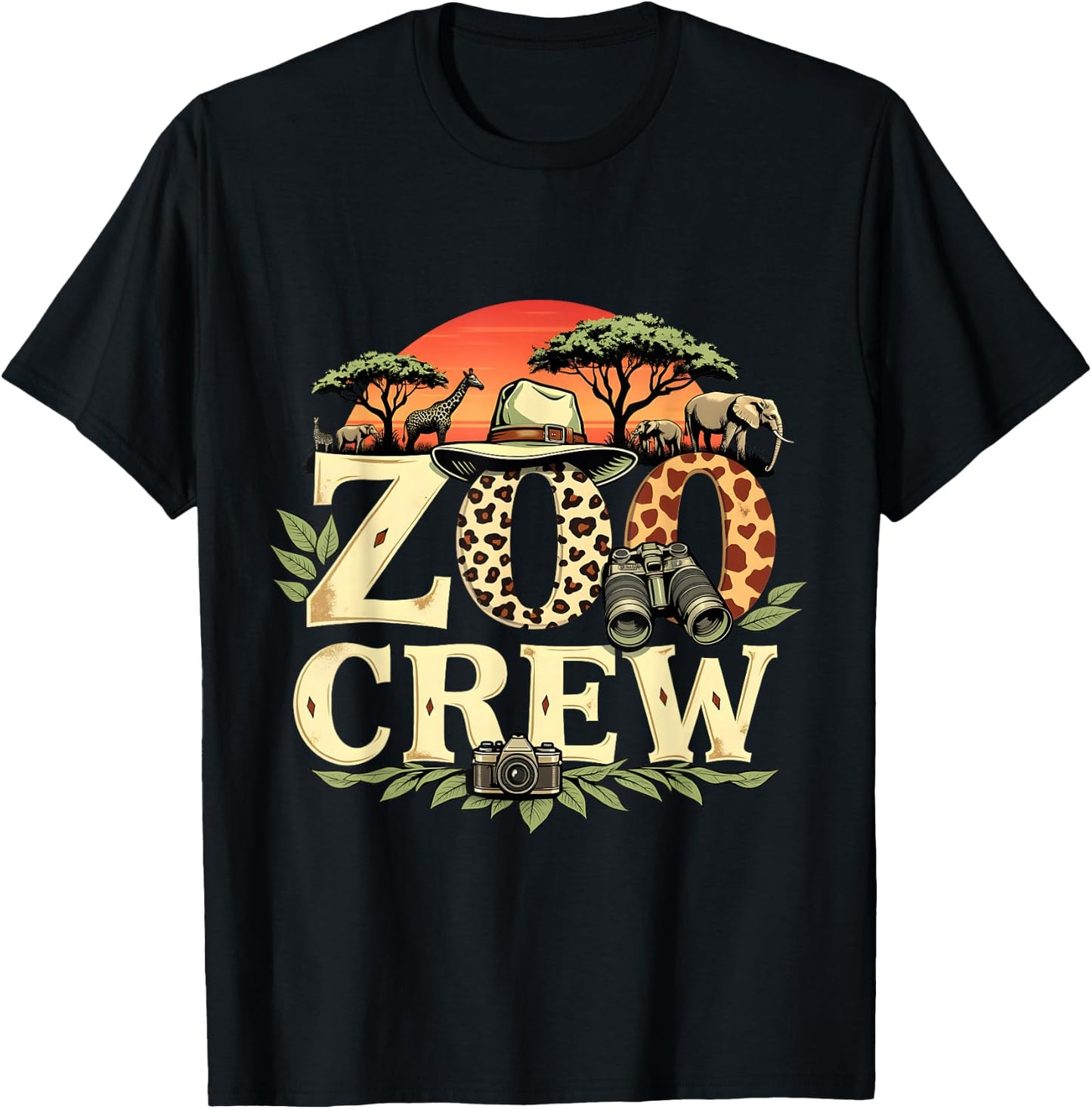 Zoo Crew Safari Animals Wildlife Animal Wild Field Trip T-Shirt - T-Shirt | Black