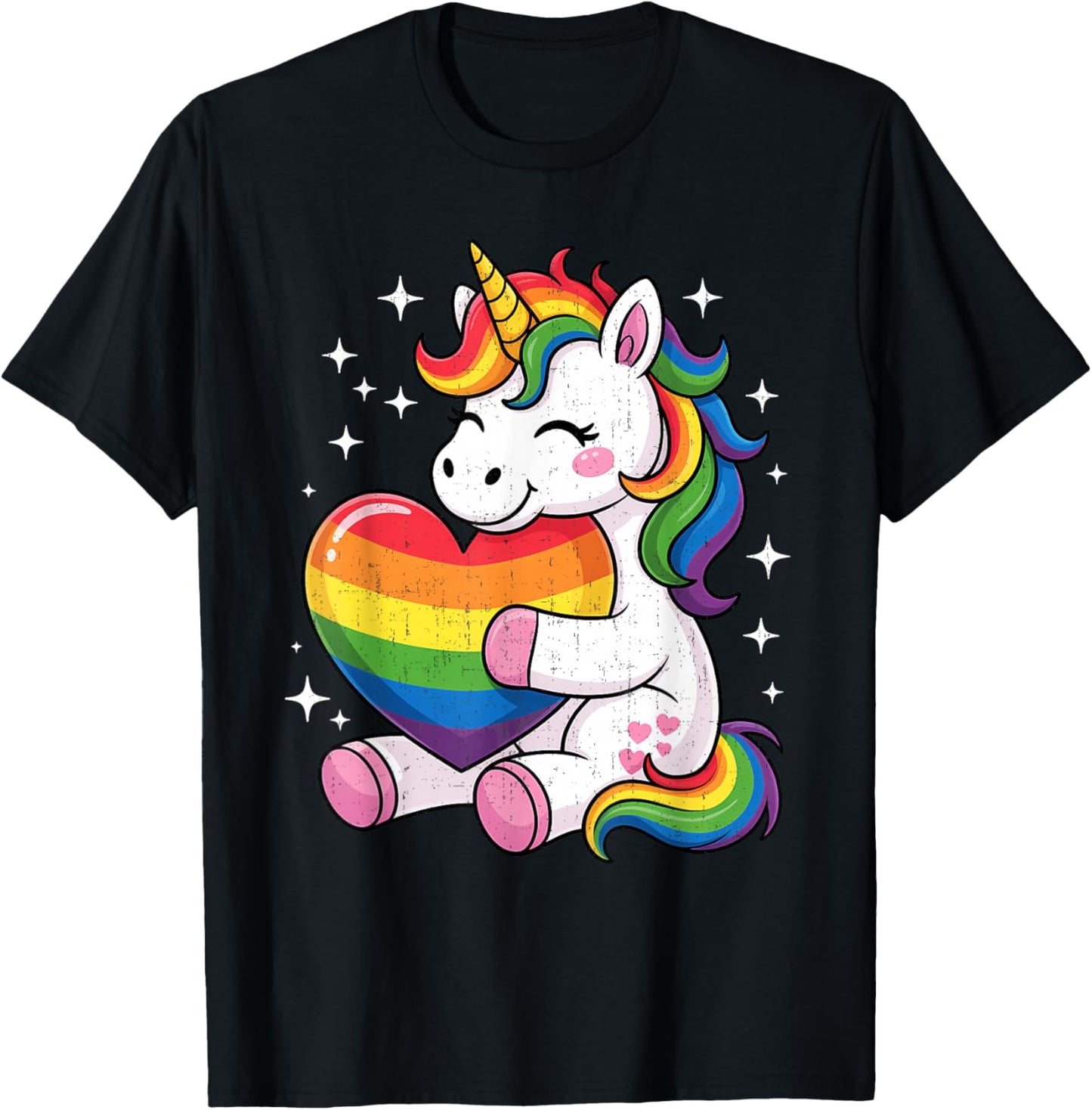 LGBTQ Regenbogen Einhorn Sweet Pride Design für Kinder T-Shirt - T-Shirt | Black