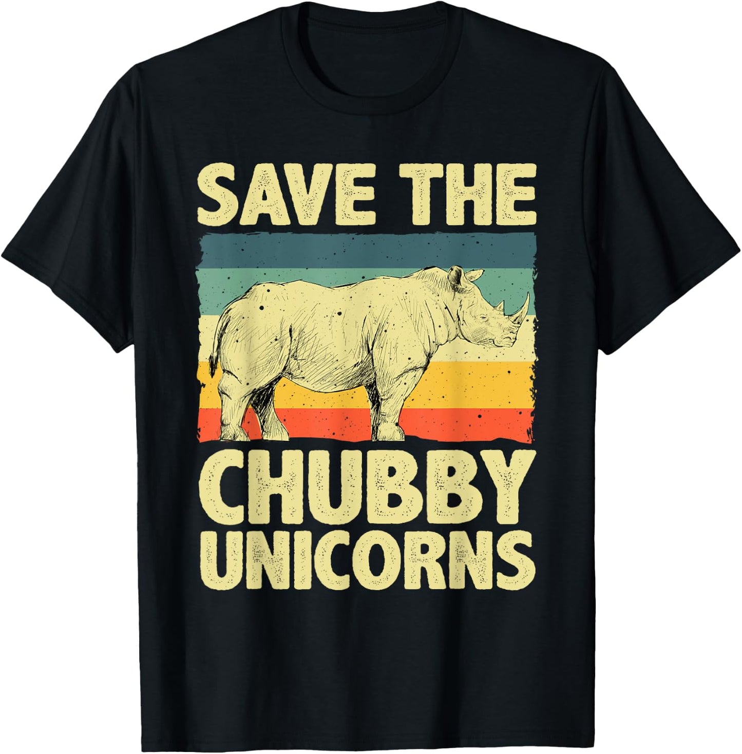 Cool Rhino Women Save The Chubby Unicorn Rhinoceros T-Shirt - T-Shirt | Black