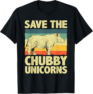 Cool Rhino Women Save The Chubby Unicorn Rhinoceros T-Shirt - T-Shirt | Black