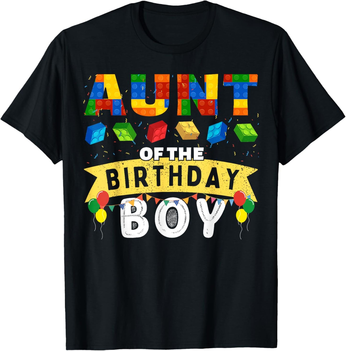 Aunt of the birthday boy Building Blocks Master builder T-Shirt - T-Shirt | Black