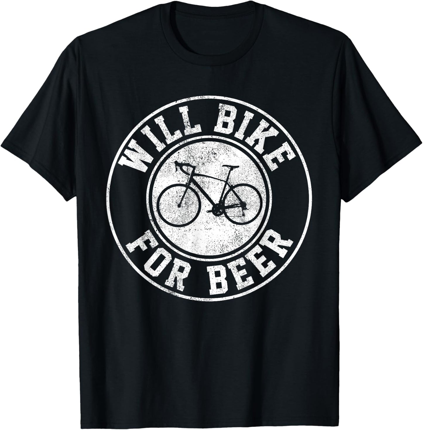 Bicycle Road Bike Beer Funny Road Cyclist Gift T-Shirt - T-Shirt | Black