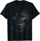 Lion Animal Graphic Blue Eyes Illustration Lion T-Shirt - T-Shirt | Black