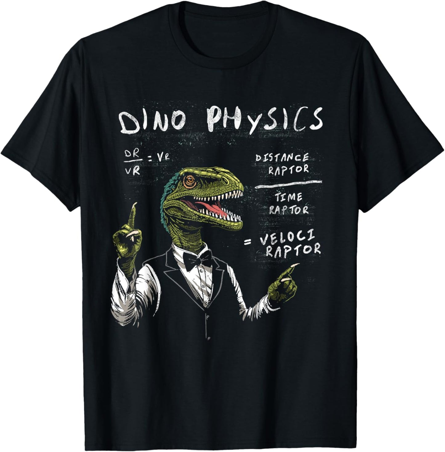 Velociraptor Physics Shirt Raptor Dinosaur Science Joke T-Shirt - T-Shirt | Black