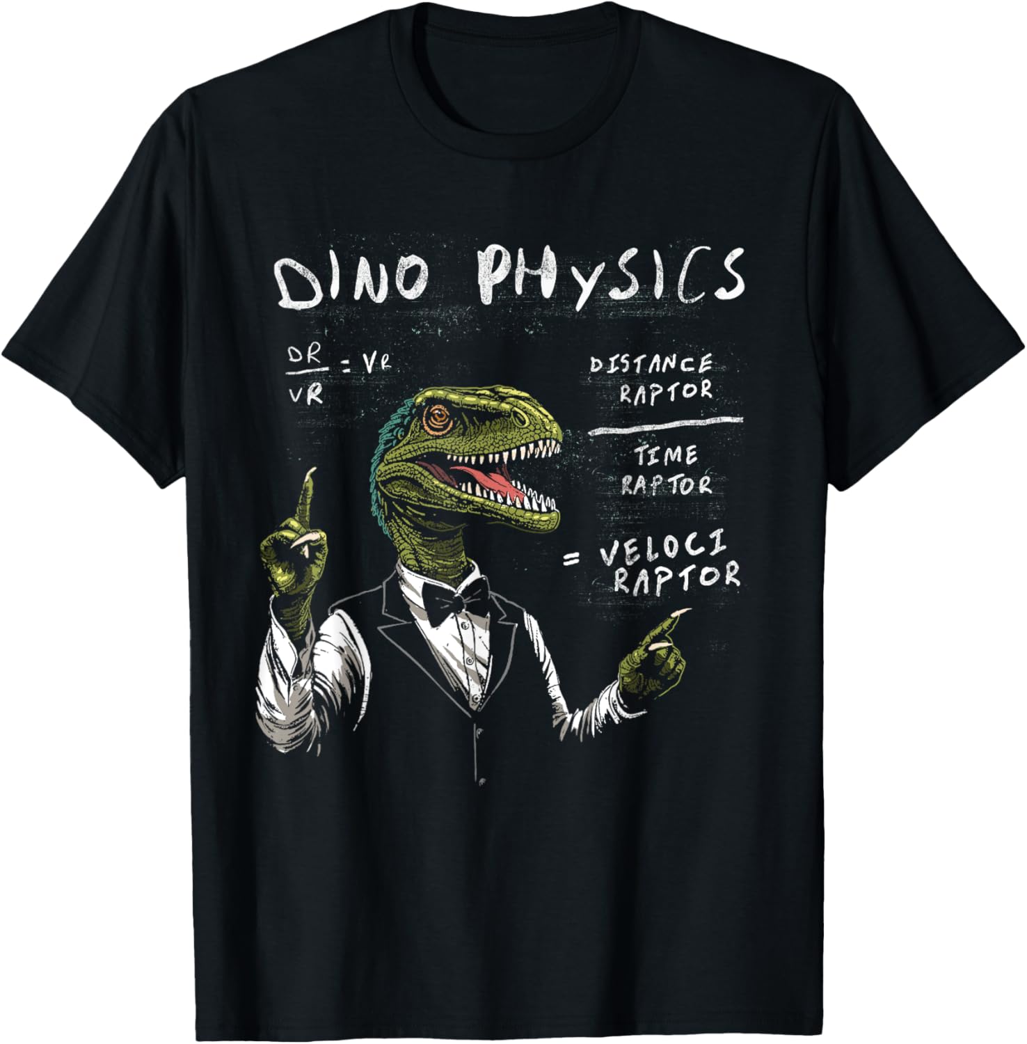 Velociraptor Physics Shirt Raptor Dinosaur Science Joke T-Shirt - T-Shirt | Black