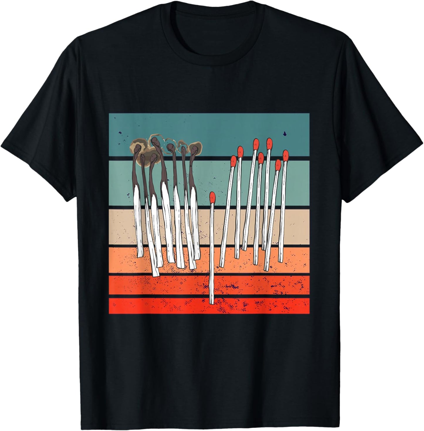 Burnt Matches Unburnt Carbonized Red Tips T-Shirt - T-Shirt | Black