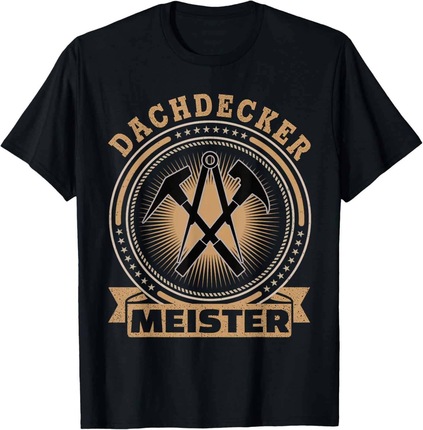 Dachdecker Meister Retro Dachdecker T-Shirt - T-Shirt | Black
