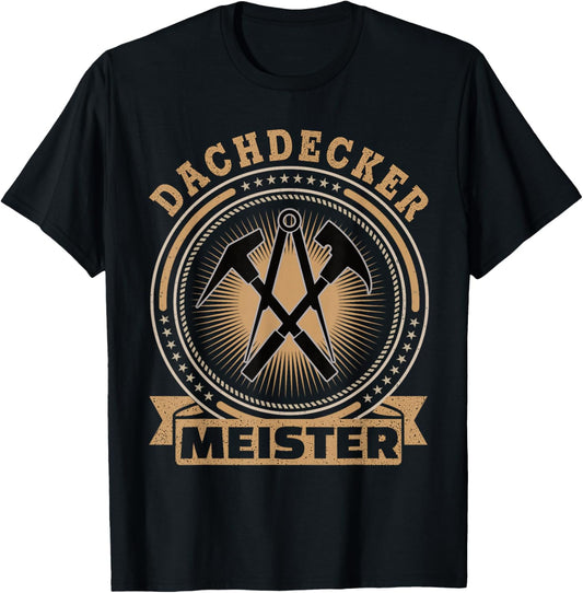 Dachdecker Meister Retro Dachdecker T-Shirt - T-Shirt | Black