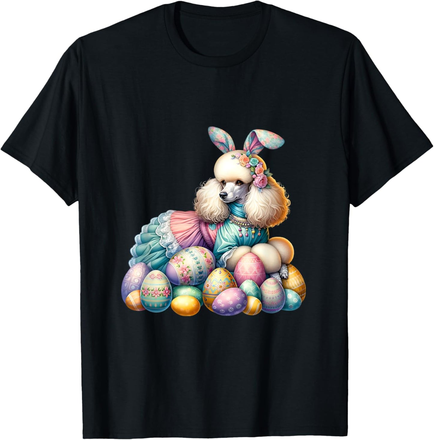 Funny Easter Day Poodle Bunny Costume T-Shirt - T-Shirt | Black