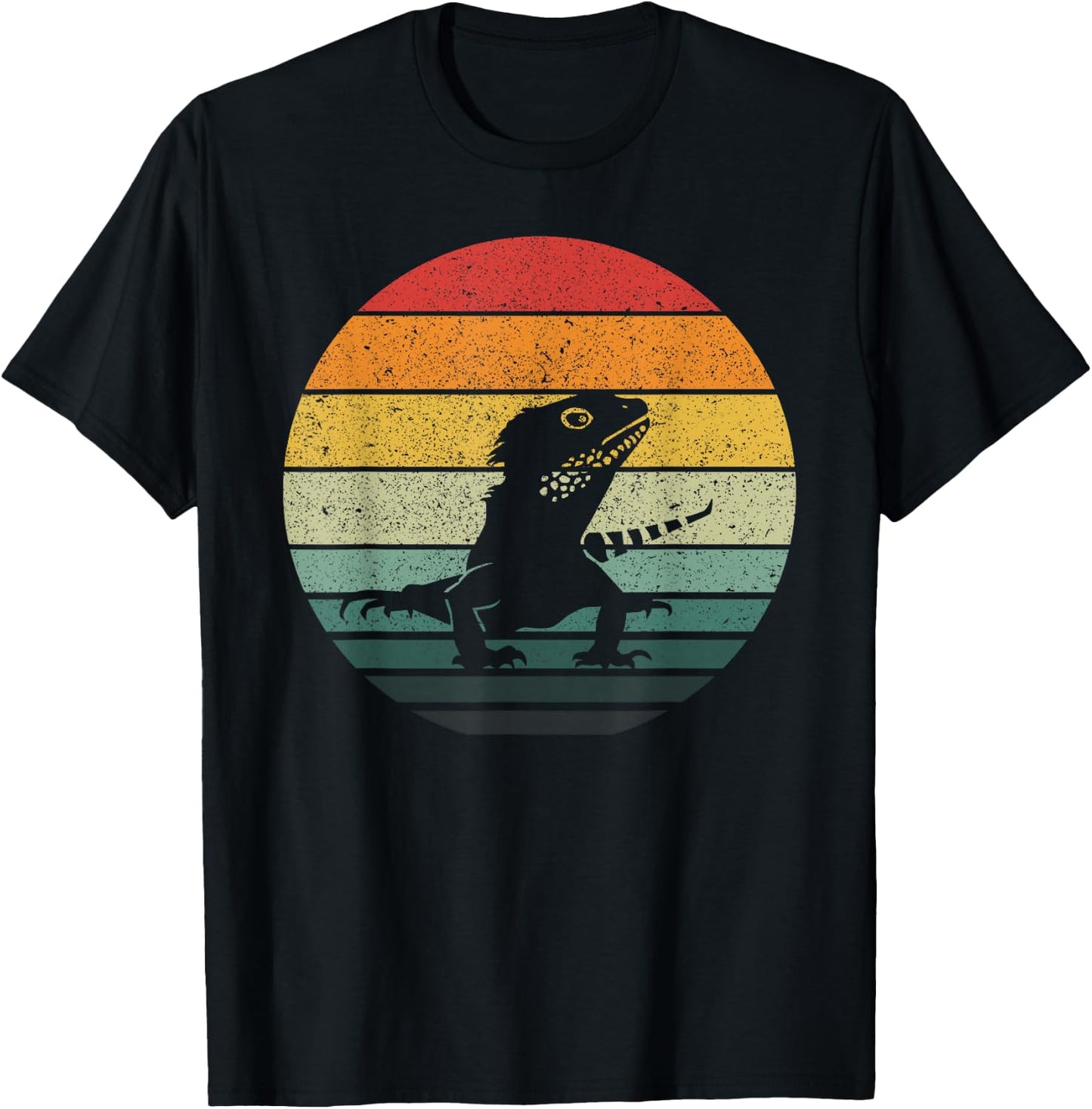 Lizard 60s 70s Art Vintage Lizard Retro Design T-Shirt - T-Shirt | Black