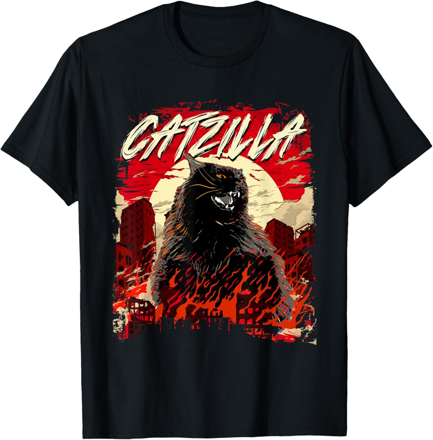Catzilla - Cat Lover Kitten Owner Kitty Women Girls Kids T-Shirt - T-Shirt | Black
