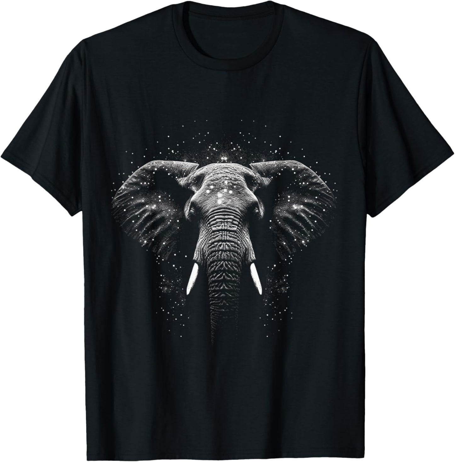 Elephant Drawing Animal Art Portrait Graphic Elephant T-Shirt - T-Shirt | Black
