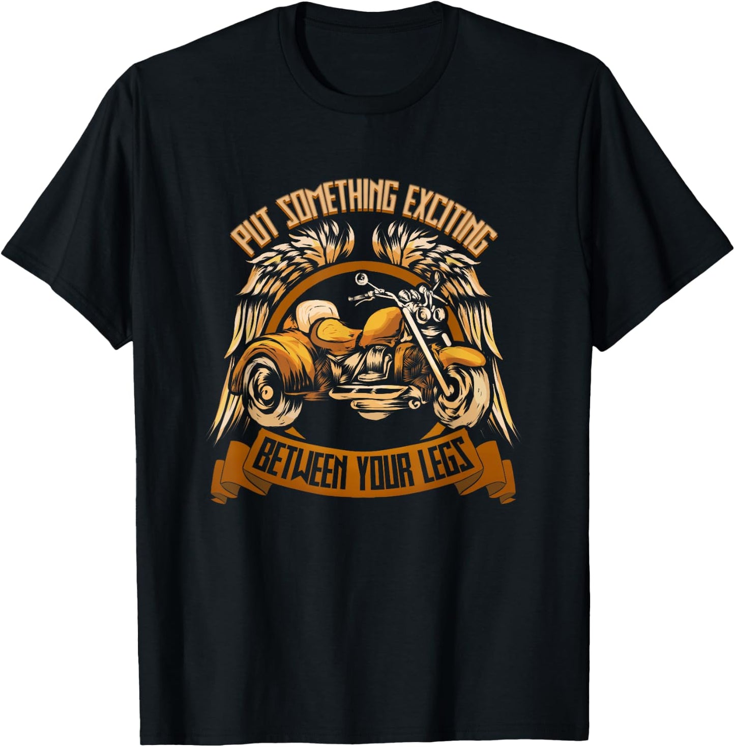 Motorcycle Trike Motortrike Three Wheeler Biker Wings Gift T-Shirt - T-Shirt | Black