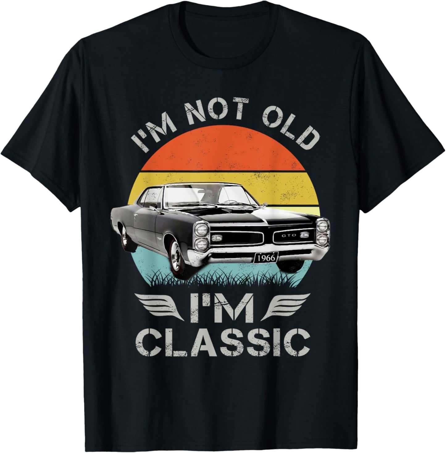1966 66 GTO Classic Car Old School Muscle Car T-Shirt - T-Shirt | Black
